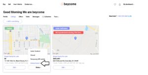 How delete a listing from beycome 1